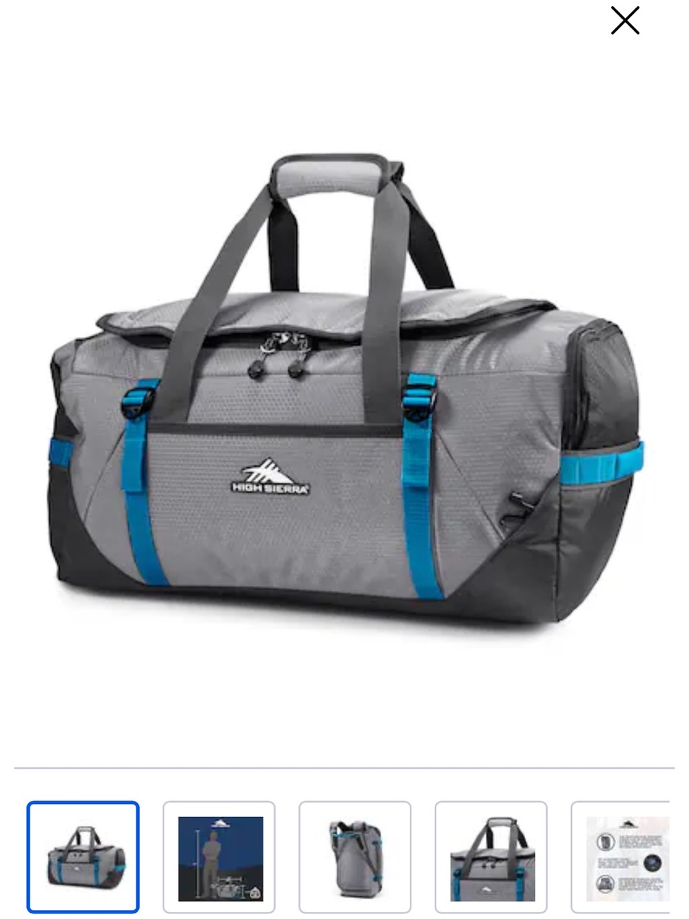 High Sierra Travel Duffel Bag Backpack